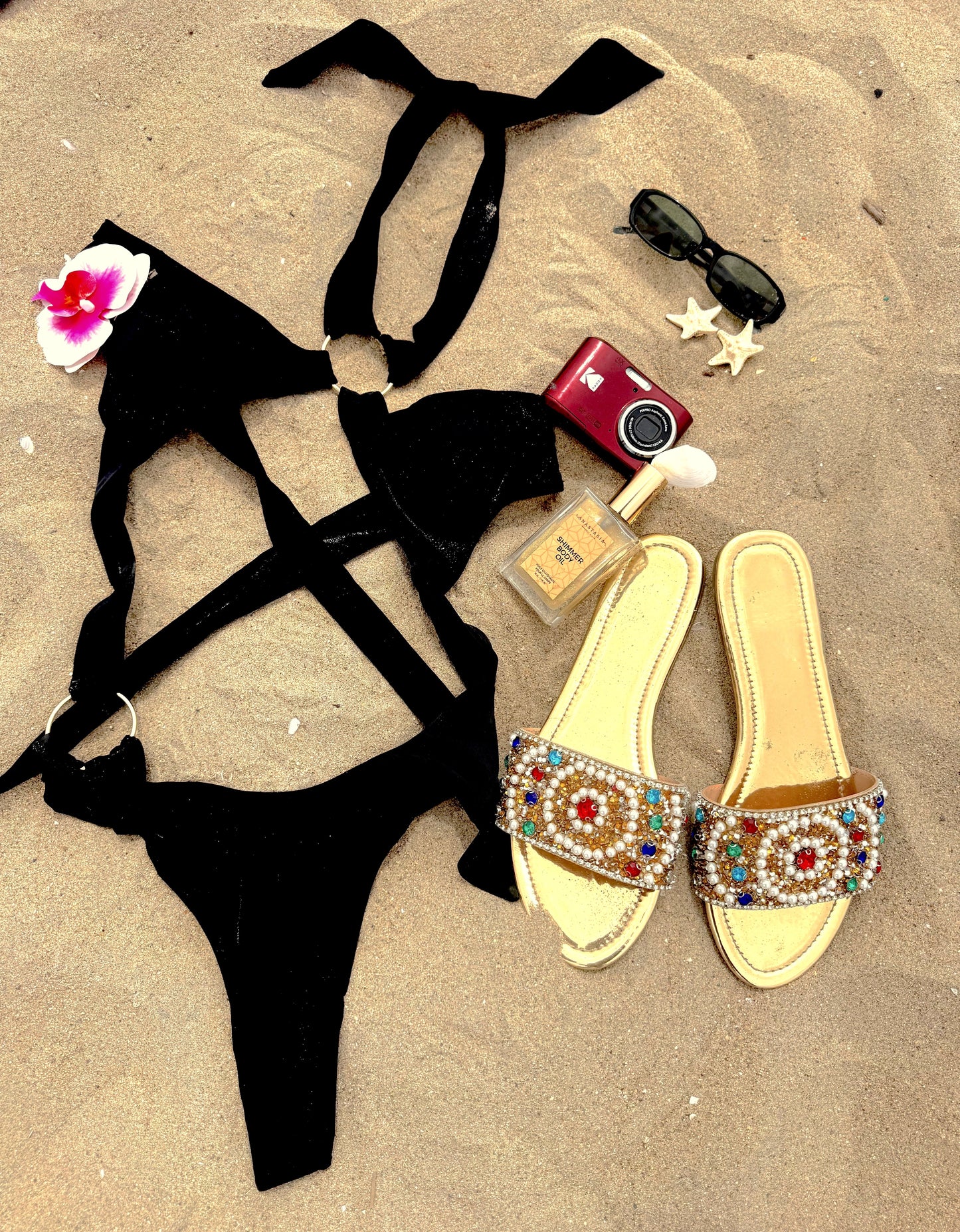 Midnight Tide Black Cut-Out One Piece Swimsuit